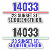 Adressen-Postfachnummern Aufkleber (Vorderseite)