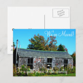 Adressenänderung, alte Holzkabine Ankündigungspostkarte (Vorne/Hinten)
