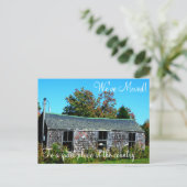 Adressenänderung, alte Holzkabine Ankündigungspostkarte (Stehend Vorderseite)