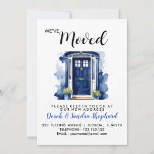 Adressenänderung: Blaue Haustür Einladung