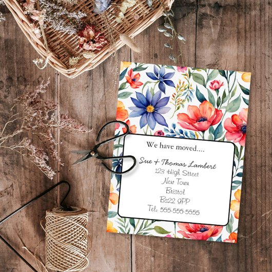 Adressenänderung Blumenpostkarte Ankündigungspostkarte