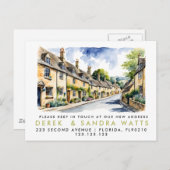 Adressenänderung,d umgeschobene Ankündigungskosten Ankündigungspostkarte (Vorne/Hinten)