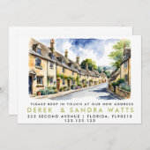 Adressenänderung,d umgeschobene Ankündigungskosten Einladung (Vorne/Hinten)