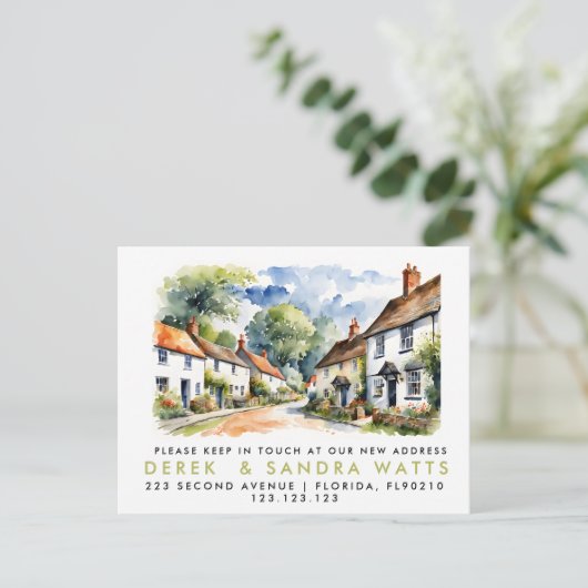 Adressenänderung,d verschoben Ankündigung Dorf (Stehend Vorderseite)