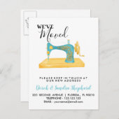 Adressenänderung der Nähmaschine Ankündigungspostkarte (Vorne/Hinten)