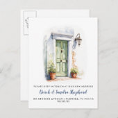 Adressenänderung, die wir durch die grüne Tür vers Ankündigungspostkarte (Vorne/Hinten)