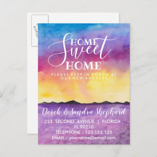 Adressenänderung, die wir in Lavendelfeldern übert Ankündigungspostkarte (Vorne/Hinten)