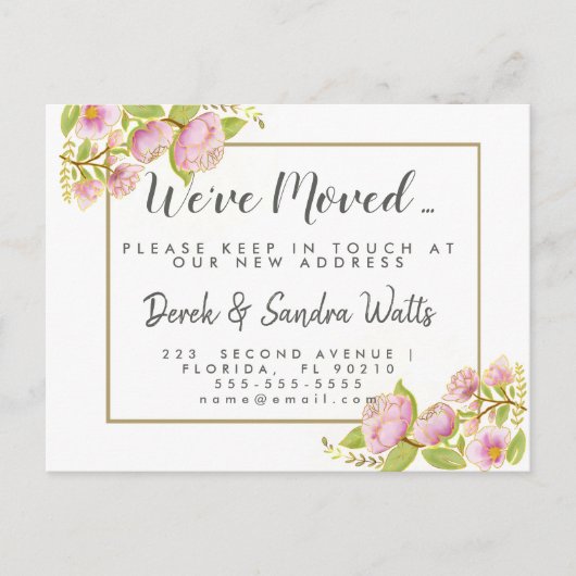 Adressenänderung, die wir verschoben haben Englisc Ankündigungspostkarte (Vorderseite)