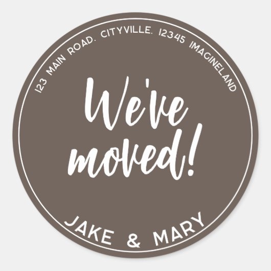 Adressenänderung Einfache Moderne Wir sind umgezog Runder Aufkleber (Vorderseite)