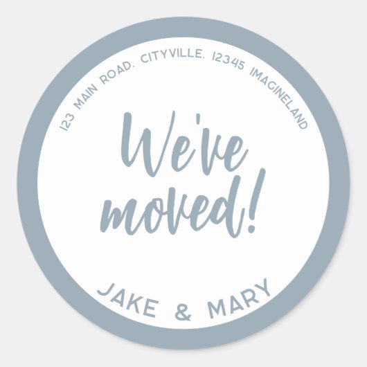 Adressenänderung Einfache Moderne Wir sind umgezog Runder Aufkleber (Vorderseite)