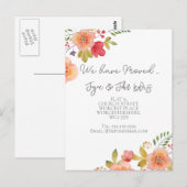 Adressenänderung Elegante Blumenpostkarte Postkarte (Vorne/Hinten)