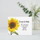 Adressenänderung Elegante Sonnenblumen Postkarte (Stehend Vorderseite)