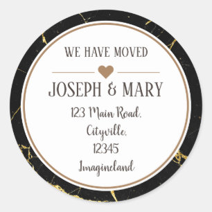 Adressenänderung elegantes modernes des runder aufkleber