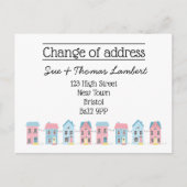 Adressenänderung farbenfrohe neue Zuhause Ankündigungspostkarte (Vorderseite)