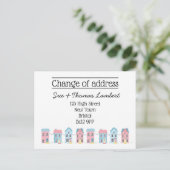 Adressenänderung farbenfrohe neue Zuhause Ankündigungspostkarte (Stehend Vorderseite)