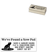 Adressenänderung. Frog hat eine neue Pad. Gummistempel (Stempel)