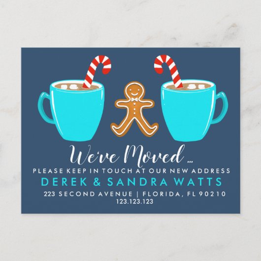 Adressenänderung haben wir das Haus Weihnachten An Ankündigungspostkarte (Vorderseite)