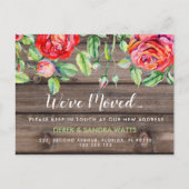 Adressenänderung haben wir Haus Blumenstrauß versc Ankündigungspostkarte (Vorderseite)