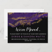 Adressenänderung haben wir Haus violett umgezogen Ankündigungspostkarte (Vorne/Hinten)