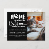 Adressenänderung haben wir Haus Zuhause ist Katze Ankündigungspostkarte (Vorne/Hinten)