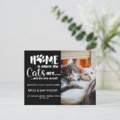 Adressenänderung haben wir Haus Zuhause ist Katze Ankündigungspostkarte (Stehend Vorderseite)