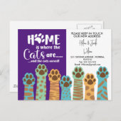 Adressenänderung haben wir Haus Zuhause ist Katzen Ankündigungspostkarte (Vorne/Hinten)