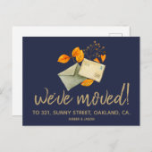 Adressenänderung Hipster Aquarell Ankündigungspostkarte (Vorne/Hinten)