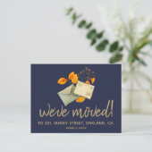 Adressenänderung Hipster Aquarell Ankündigungspostkarte (Stehend Vorderseite)