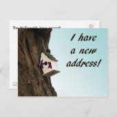 Adressenänderung mit Vogelhaus-Postkarte Ankündigungspostkarte (Vorne/Hinten)