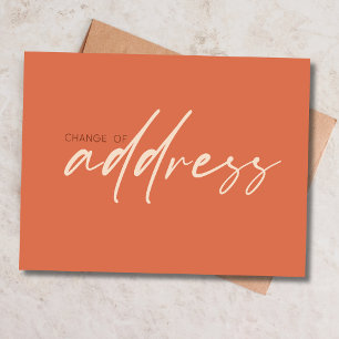 Adressenänderung Modern Script Terrakotta Postkarte
