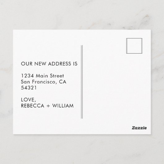 Adressenänderung Modernes handgeschriebenes Skript Postkarte (Rückseite)