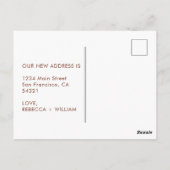 Adressenänderung Modernes Skript Terracotta Postkarte (Rückseite)