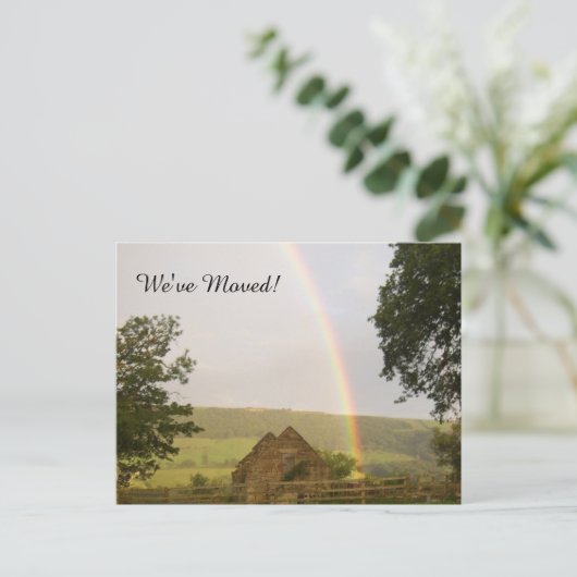 Adressenänderung - Regenbogen Postkarte (Stehend Vorderseite)