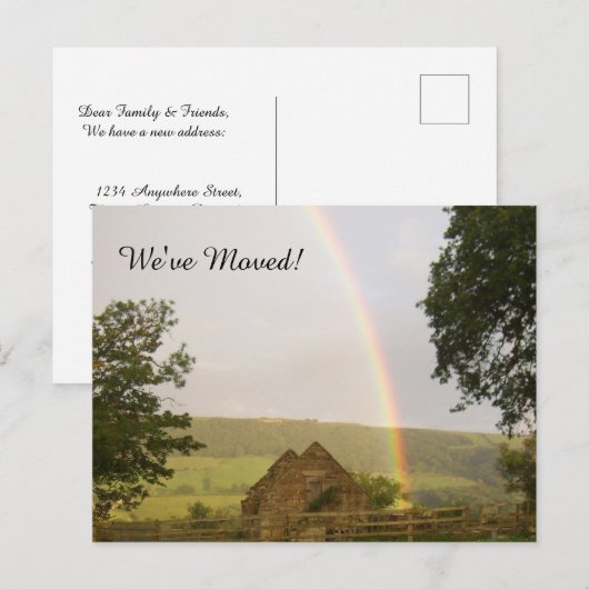 Adressenänderung - Regenbogen Postkarte (Vorne/Hinten)