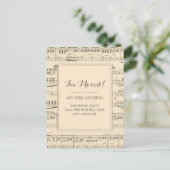 Adressenänderung Vintag antike Notenblätter Postkarte (Stehend Vorderseite)