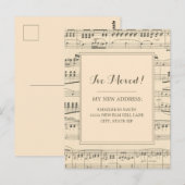 Adressenänderung Vintag antike Notenblätter Postkarte (Vorne/Hinten)
