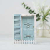 Adressenänderung - "Vordertür mit Herz" Postkarte (Stehend Vorderseite)