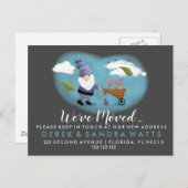 Adressenänderung wir haben Garten-Gnome verschoben Ankündigungspostkarte (Vorne/Hinten)