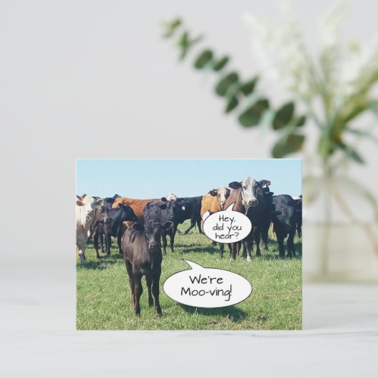Adressenänderung Wir sind mooving Postkarte (Stehend Vorderseite)