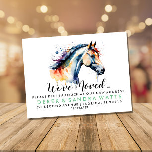 Adressenänderung Wir sind umgezogen Wasserfarben P Ankündigungspostkarte