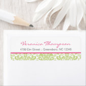 Adressenaufkleber für Rosa und grüne Damaskus (Insitu)