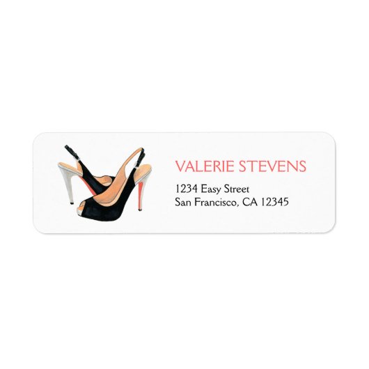 Adressenaufkleber für Schwarze Heels (Vorne)