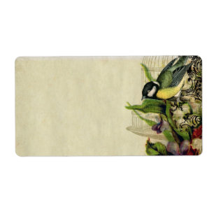 Adressenaufkleber Gelbes Vogelkäfig