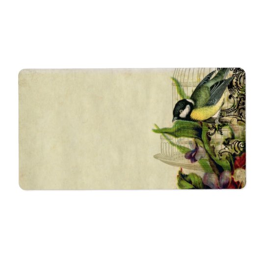 Adressenaufkleber Gelbes Vogelkäfig (Vorne)