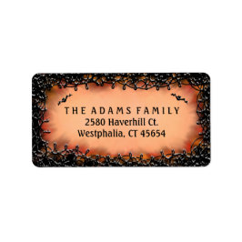 Adressenaufkleber - Halloween Orange mit schwarzer Adressaufkleber