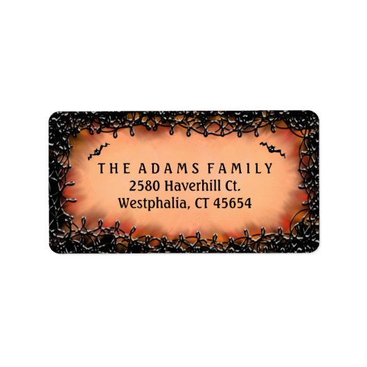 Adressenaufkleber - Halloween Orange mit schwarzer Adressaufkleber (Vorne)
