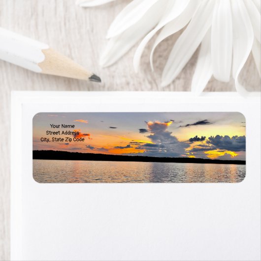 Adressenaufkleber im Hintergrund des Oconee Sunset (Insitu)