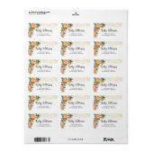 Adressenaufkleber Orange-Brautparty Adressaufkleber (Vorne)