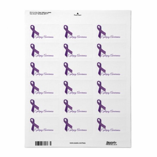 Adressenaufkleber, um Unterstützung für Epilepsie  Adressaufkleber (Vorne)