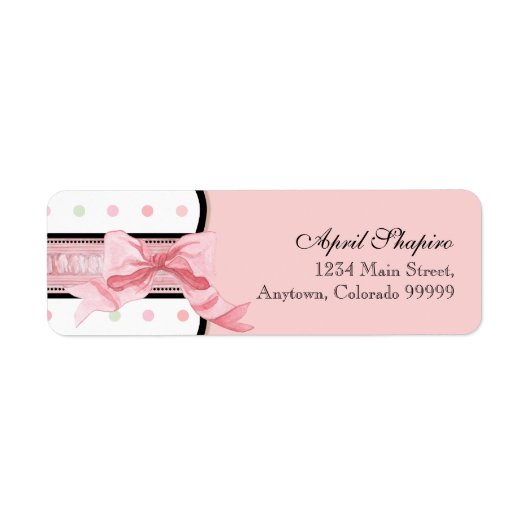 Adressenmarken - Baby Shower French Bow and Dots (Vorne)